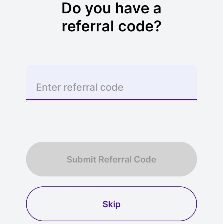  Referral Code दर्ज करें  