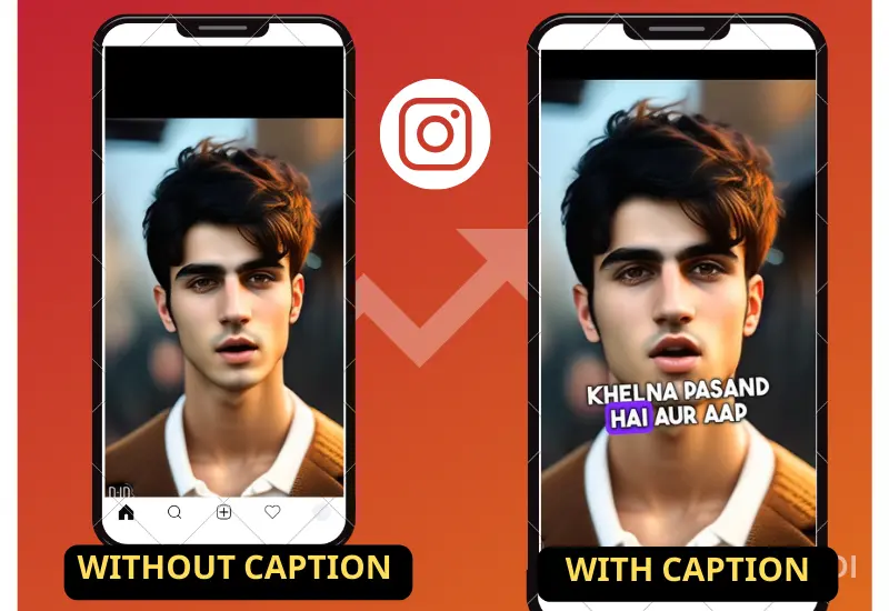 With Caption vs Without Caption Reels Video